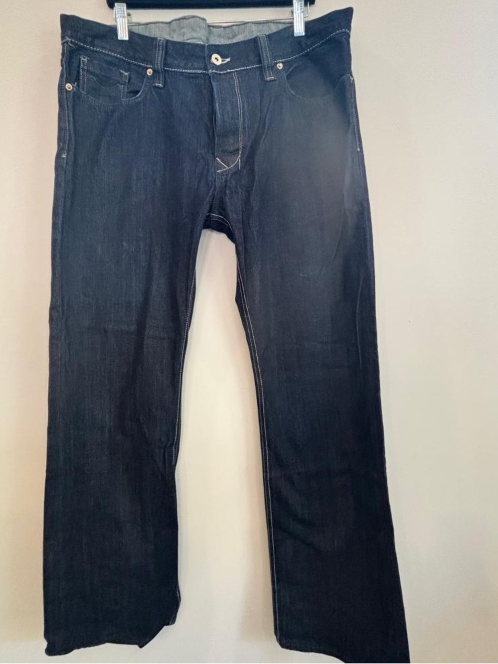 Rockabilly Men's 38 Wide Leg Jeans Dark Wash Button Fly Made in USA